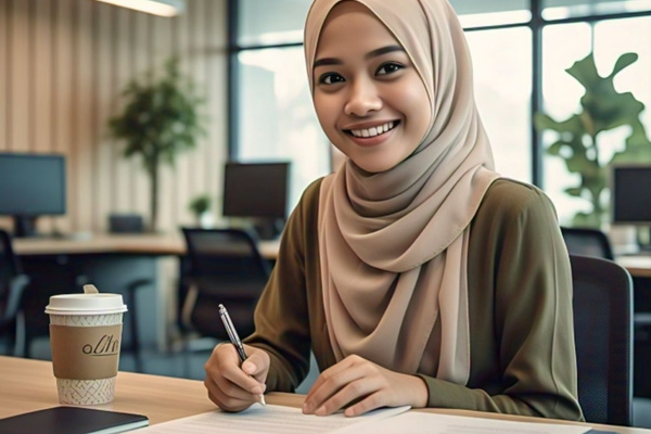 Why Muslim Women Needs Estate Planning - Muslim woman signing a Takaful nomination Why Muslim Women Needs Estate Planning - Muslim woman signing a Takaful nomination